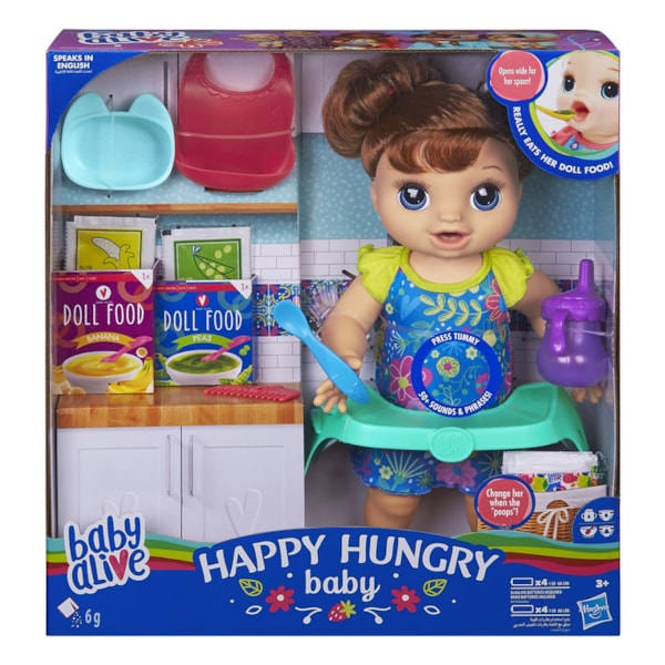 Boneca Baby Alive Bebe Faminta Morena Hasbro E45 Toysnet